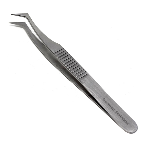 A2Z Scilab Volume Eyelash Lash Semi Angled Fine Point Tweezer Ridged Grip A2Z-ZR308 - main